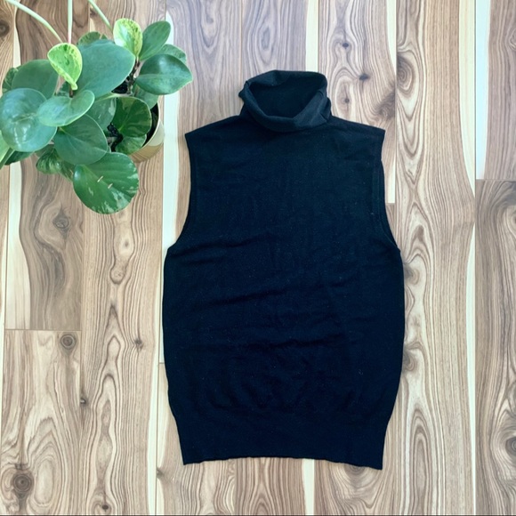 Zara Tops - ZARA | knit turtleneck sleeveless black tank top